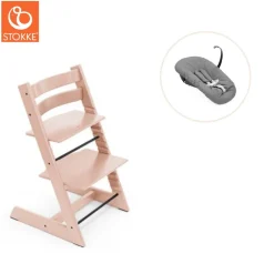Discount Højstol bøg inkl. newborn sæt - Serene pink Børn Højstole Med Tilbehør