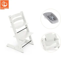 Sale Højstol inkl. newborn sæt og babysæt - hvid Børn Højstole Med Tilbehør