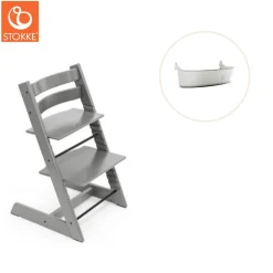 Clearance Højstol inkl. storage opbevaring - storm grå Børn Højstole Med Tilbehør