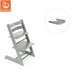 Outlet Højstol inkl. tray - glacier green/grå Børn Højstole Med Tilbehør