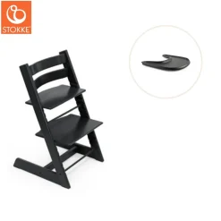 Hot Højstol inkl. tray - sort/sort Børn Højstole Med Tilbehør