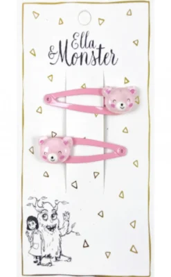 Outlet Hårclips Pink Bear Festtøj & Tilbehør