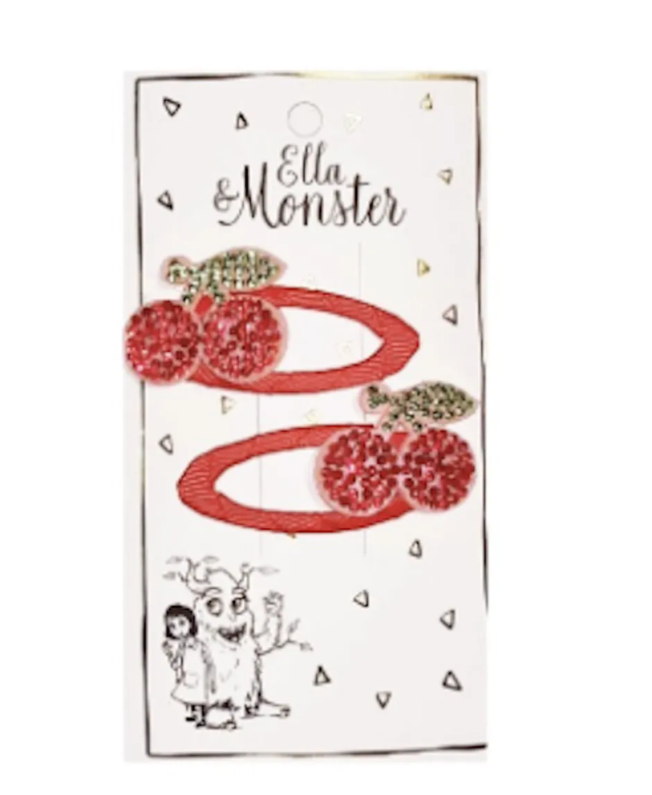 Discount Hårclips Sparkeling Cherry Festtøj & Tilbehør