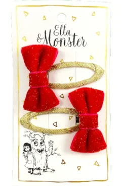 Best Hårspænde Fløjl Juliet Sløjfe Rød Festtøj & Tilbehør