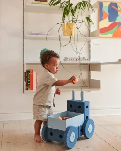 Outlet 3-in-1 Baby Walker Deep Blue /Sky Blue Store Byggesæt|Tumlemøbler