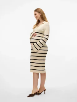 Isabell stripe langærmet strik kjole - BIRCH Kjoler/Nederdele