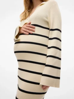 Isabell stripe langærmet strik kjole - BIRCH Kjoler/Nederdele