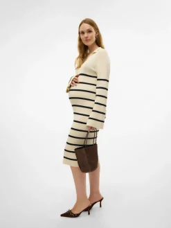 Isabell stripe langærmet strik kjole - BIRCH Kjoler/Nederdele