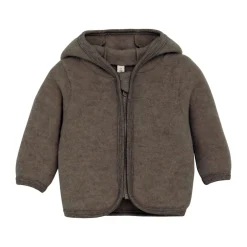 Discount Jakke Ører Uld Fleece - Brown Melange Uldoverdele