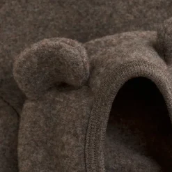Discount Jakke Ører Uld Fleece - Brown Melange Uldoverdele