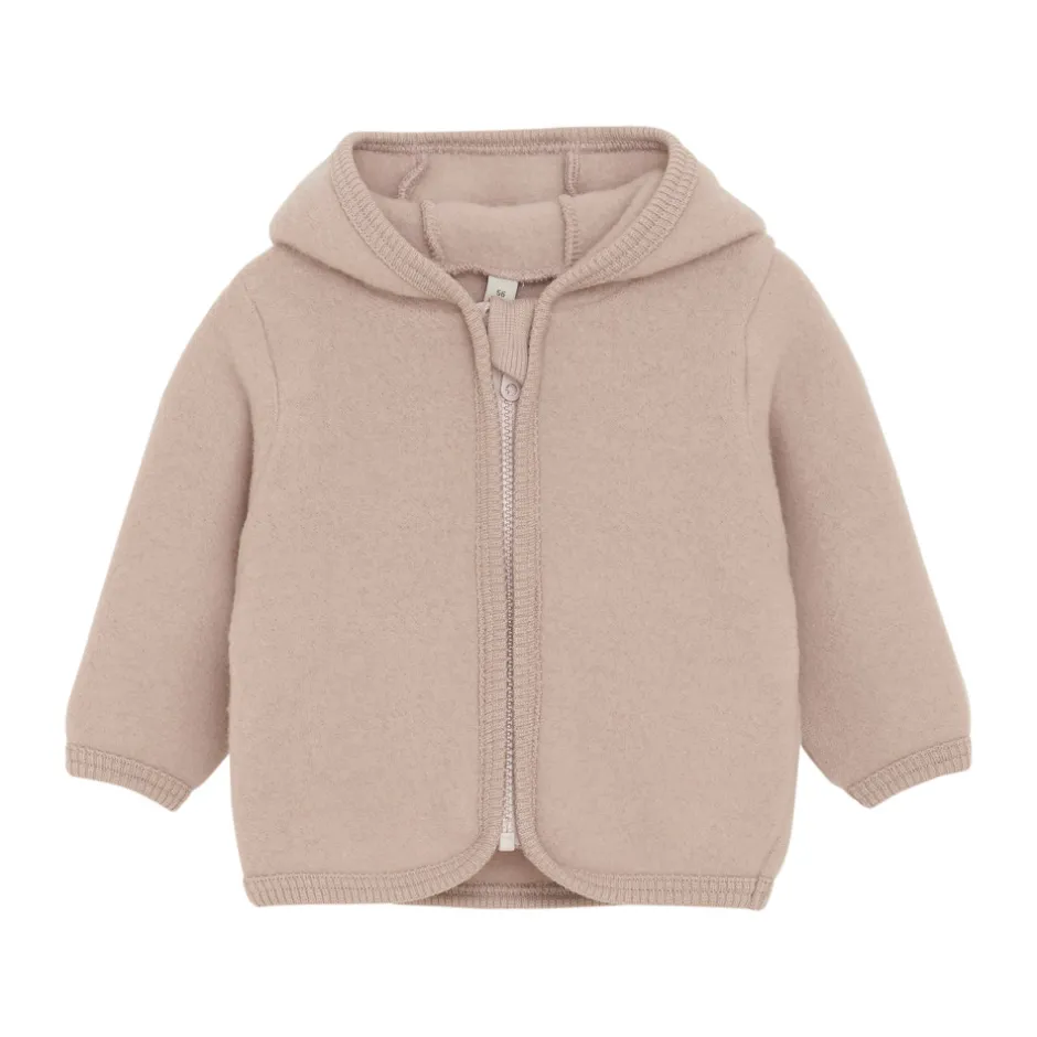 Clearance Jakke Ører Uld Fleece - Mahogany Rose Uldoverdele