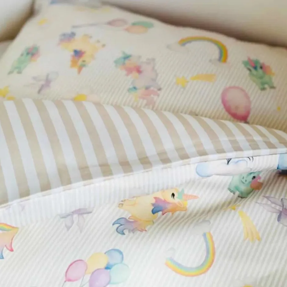 Clearance Junior sengetøj, Unicorn Rose/Beige 100x140 cm Børn Sengetøj