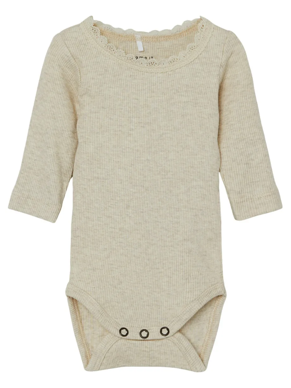 New Kab langærmet boby - Peyote melange Bodystocking Langærmet