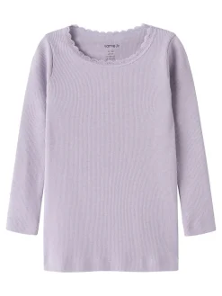 Sale Kab langærmet top - Lavender Gray Bluser