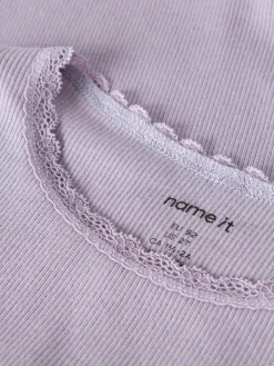 Sale Kab langærmet top - Lavender Gray Bluser