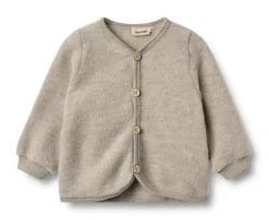 Hot Kari Uld Fleece Cardigan - Khaki melange Cardigans, Veste & Trøjer