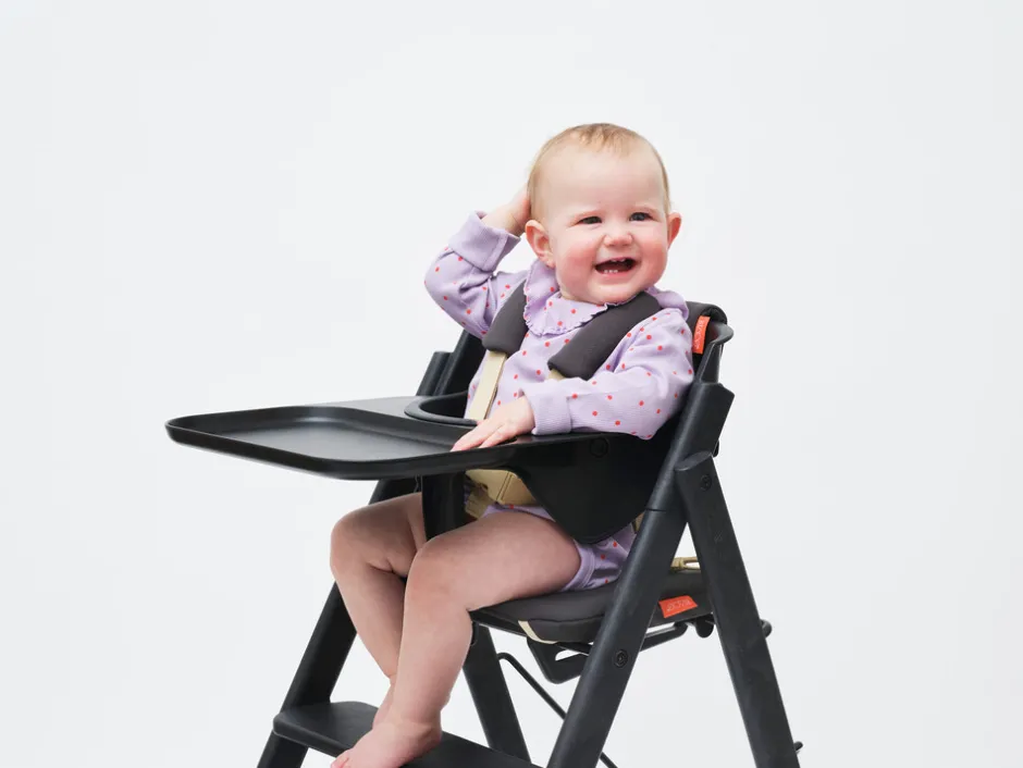 Hot Klapp Bøjle & Bakke - Charcoal Black Børn Tilbehør Til Højstole