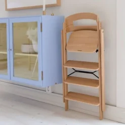 Online Klapp højstol foldbar eg inkl. pude - natur Børn Højstole Med Tilbehør