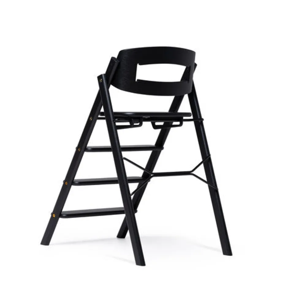 Clearance Klapp højstol foldbar eg inkl. pude - sort Børn Højstole Med Tilbehør