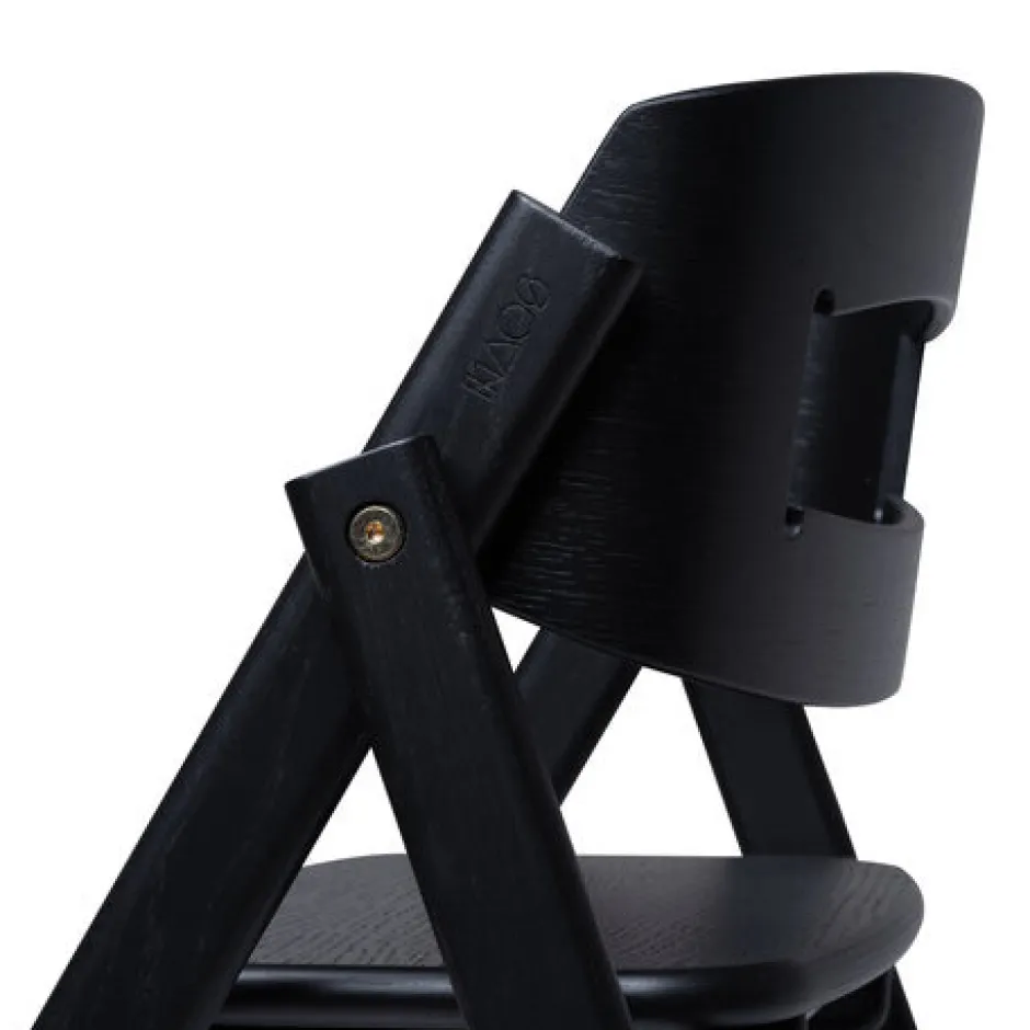 Clearance Klapp højstol foldbar eg inkl. pude - sort Børn Højstole Med Tilbehør