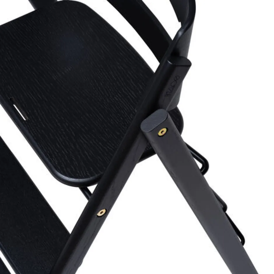 Clearance Klapp højstol foldbar eg inkl. pude - sort Børn Højstole Med Tilbehør