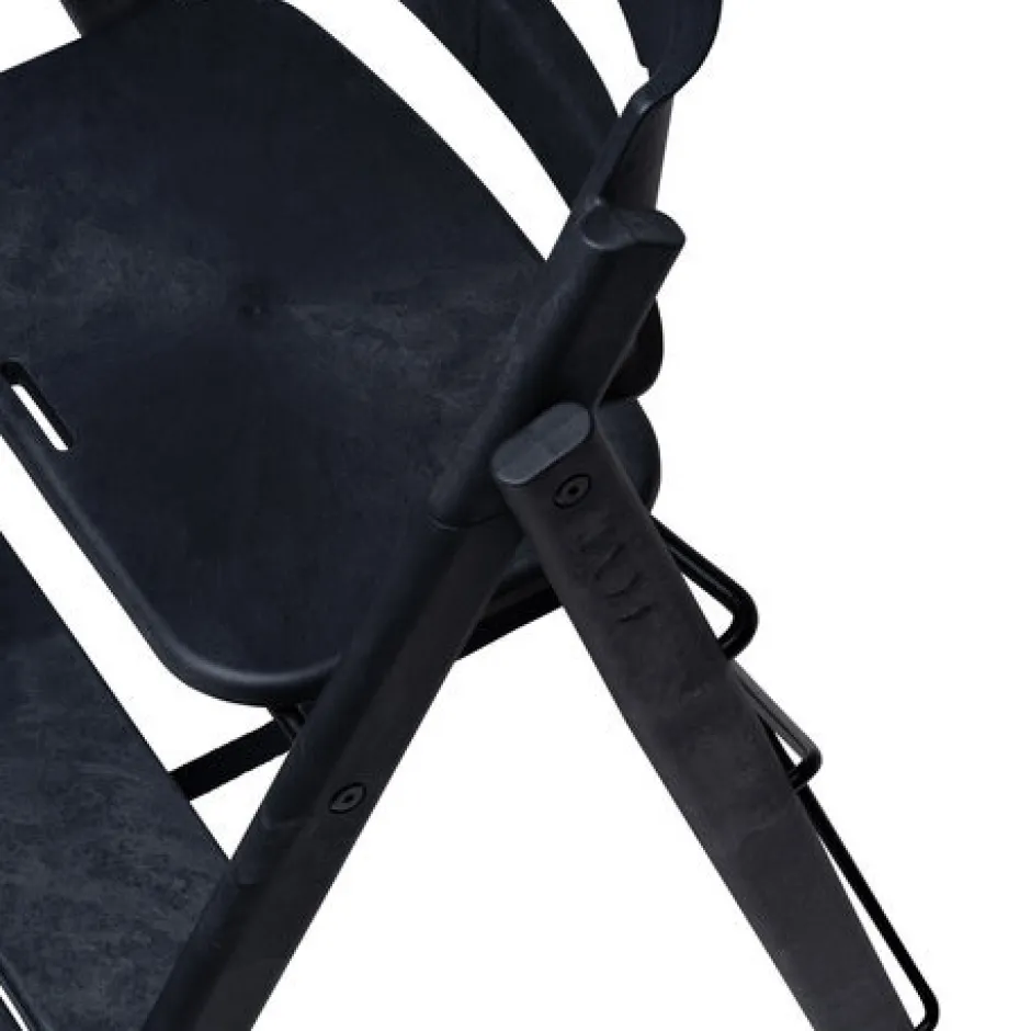 New Klapp højstol foldbar genbrugsplast inkl. bøjle og bakke - sort Børn Højstole Med Tilbehør