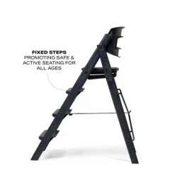 New Klapp højstol foldbar genbrugsplast inkl. bøjle og bakke - sort Børn Højstole Med Tilbehør