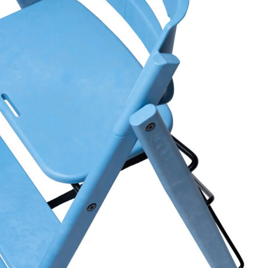Clearance Klapp højstol foldbar genbrugsplast inkl. pude - blå Børn Højstole Med Tilbehør