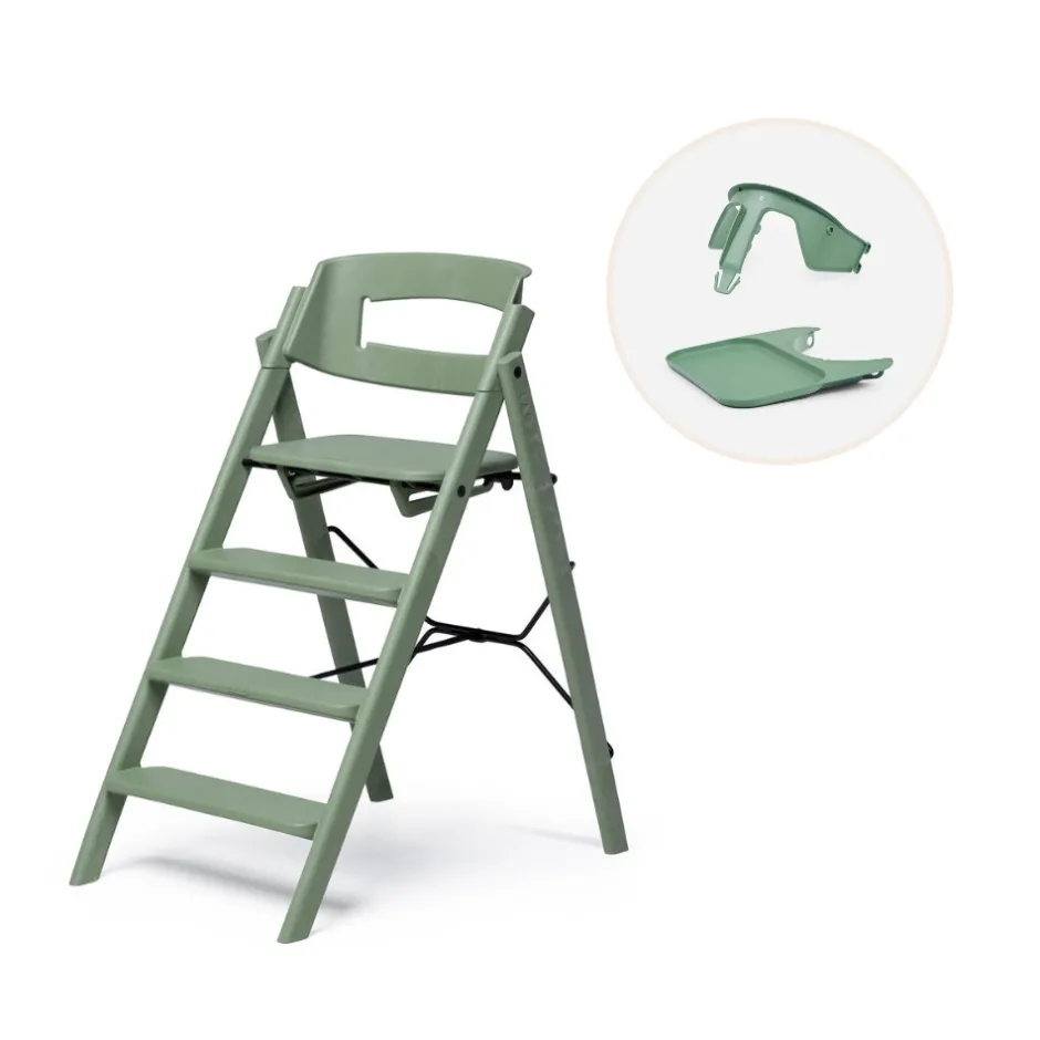 Best Klapp højstol genbrugsplast inkl. bøjle og bakke - Grøn Børn Højstole Med Tilbehør