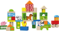 Best Klodser i opbevaringskasse Bondegårdstema, 50 stk Træklodser