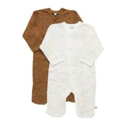 Knappet Natdragt Med Fod 2-Pak - 384 Multipack|Natdragter