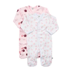 Outlet Knappet Natdragt Med Fod 2-Pak - 501 Multipack|Natdragter