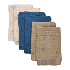 Outlet Øko. stofbleer (6-pak) - China Blue Børn Stofbleer & Klude|Stofbleer