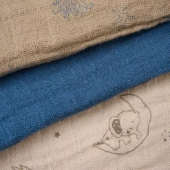 Outlet Øko. stofbleer (6-pak) - China Blue Børn Stofbleer & Klude|Stofbleer