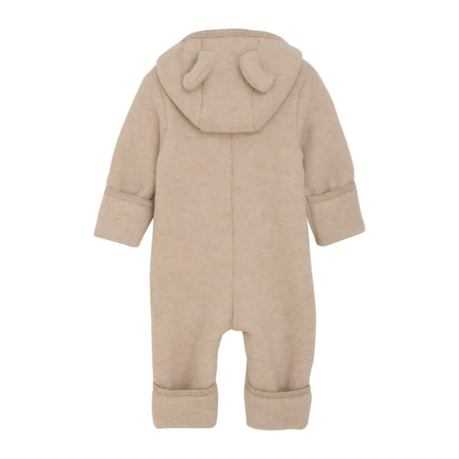 Discount Køredragt m. ører Uld Fleece - Camel Melange Køredragter|Ulddragter