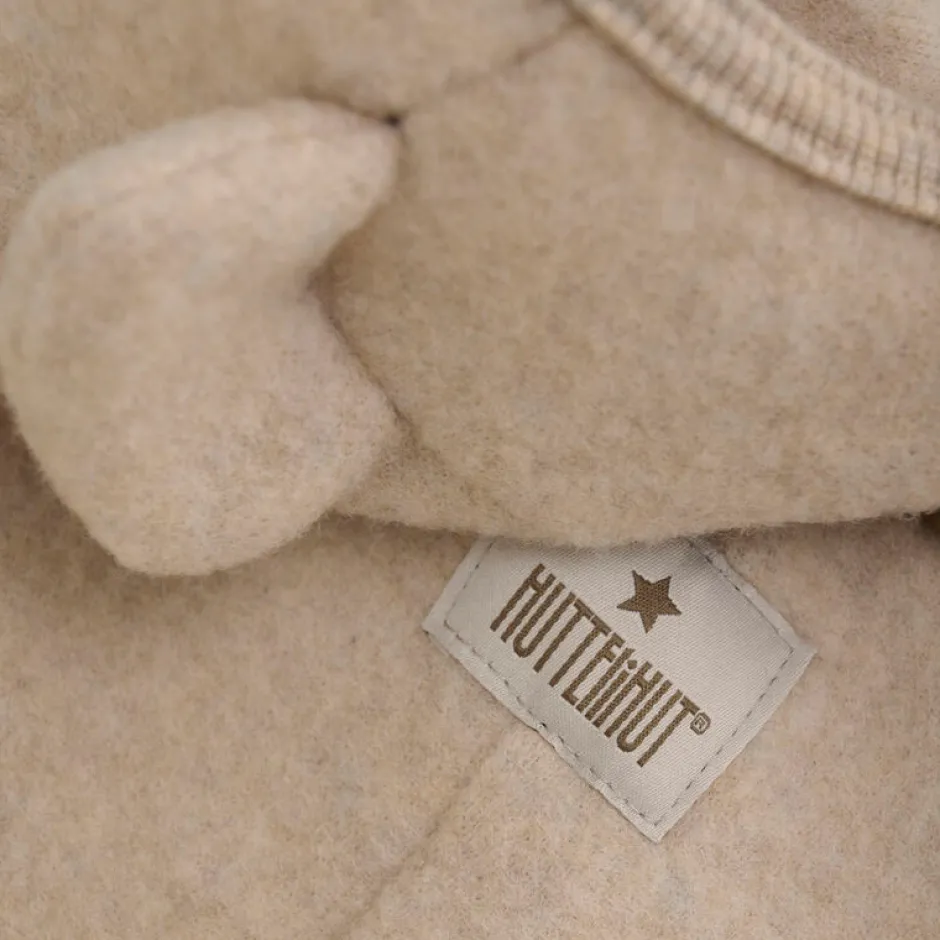 Discount Køredragt m. ører Uld Fleece - Camel Melange Køredragter|Ulddragter