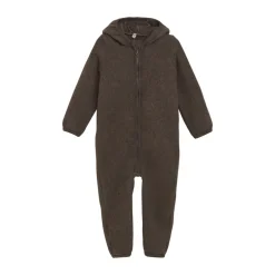 Online Køredragt m. ører Uld Fleece - Brown Melange Køredragter|Ulddragter