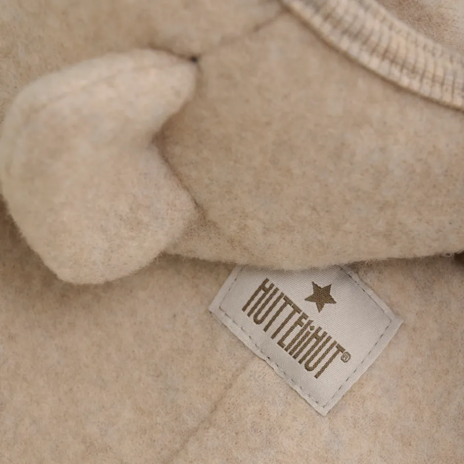 Clearance Køredragt Ører Uld Fleece - Camel Melange Ulddragter