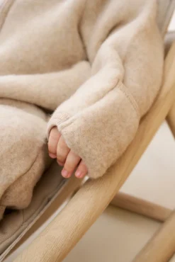 Clearance Køredragt Ører Uld Fleece - Camel Melange Ulddragter