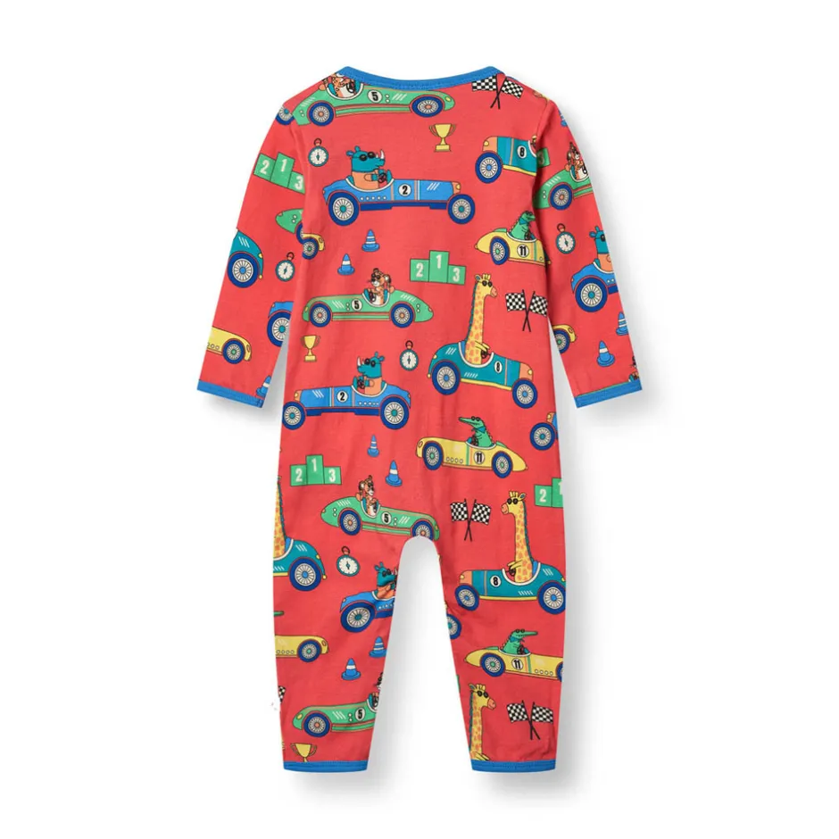 Best Langærmet heldragt med racer biler - 534 Heldragter U. Fod