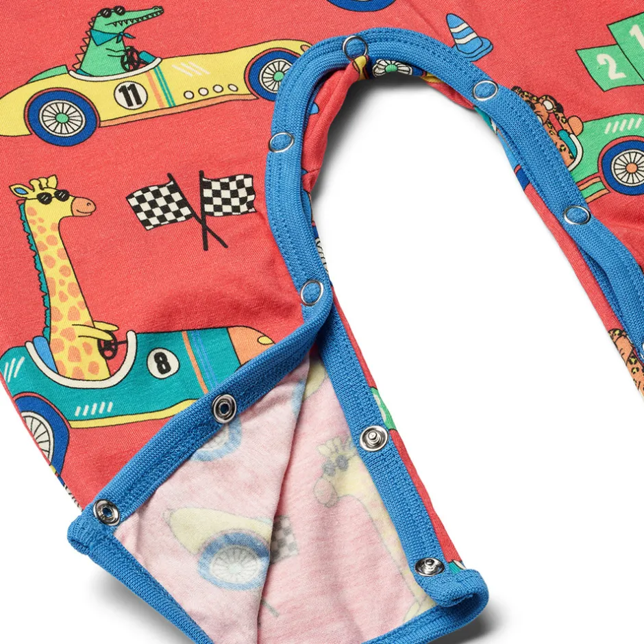 Best Langærmet heldragt med racer biler - 534 Heldragter U. Fod