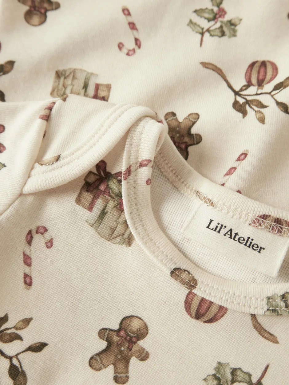 Online Layo Gis Langærmet Body - Turtledove Juletøj|Bodystocking Langærmet