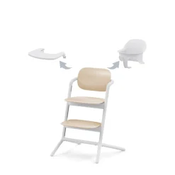 Lemo højstol 3in1 sæt - sand white Børn Højstole Med Tilbehør