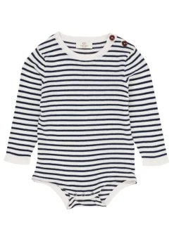 Online Let strikket bodystocking m. striber - NAVY Bodystocking Langærmet