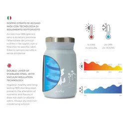 Online Lyseblå 500 ml rustfri stål termobeholder Madkasser & Drikkedunke