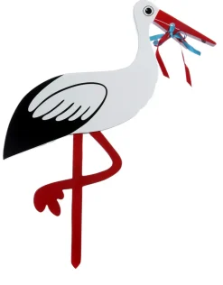 Outlet - Fødselsstork i træ Barsel & Babyshower