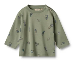 Sale Malthe T-shirt Langærmet - Dusty green cars Bluser
