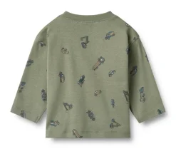 Sale Malthe T-shirt Langærmet - Dusty green cars Bluser