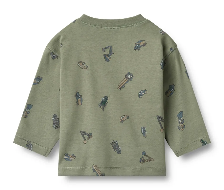 Sale Malthe T-shirt Langærmet - Dusty green cars Bluser