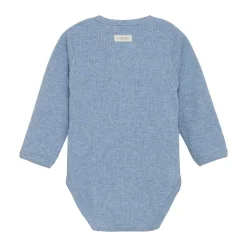 New Melange Rib Wrap Body Langærmet - 7639 Bodystocking M. Skrålukning|Bodystocking Langærmet